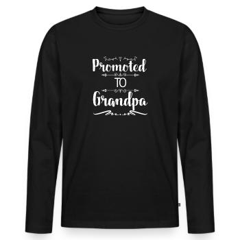 Promoted To Grandpa - Men's Premium Organic Long Sleeve Shirt - black - Front - Nico (187cm)
