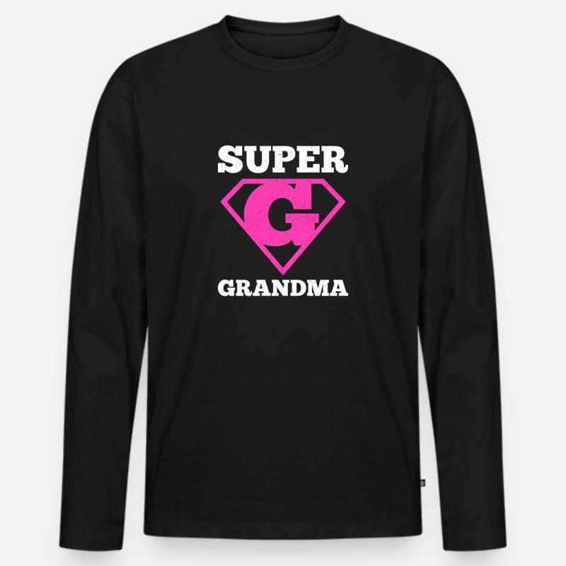 Super Großmutter - Männer Premium Bio Langarmshirt - Schwarz