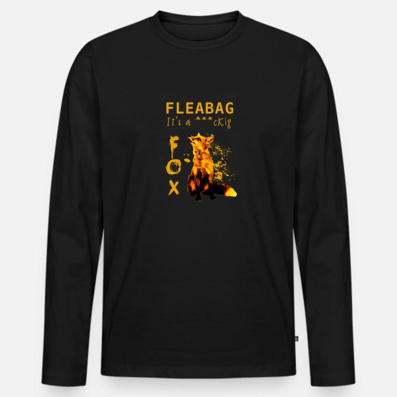 FLEABAG FOX - Männer Premium Bio Langarmshirt - Schwarz