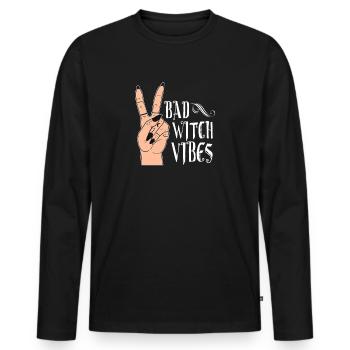 Bad Witch Vibes - Men's Premium Organic Long Sleeve Shirt - black - Front - Nico (187cm)