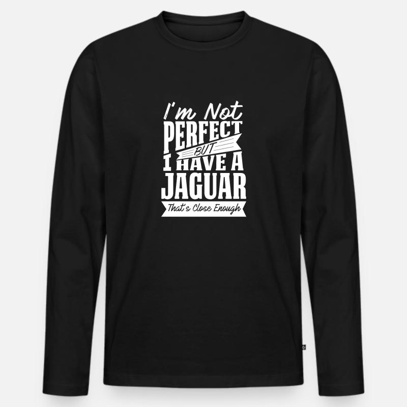 PERFEKT MIT JAGUAR W. - Männer Premium Bio Langarmshirt - Schwarz