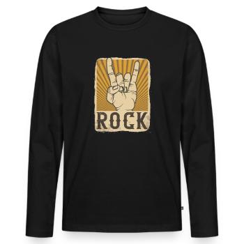 Rock 'n' Roll - Männer Premium Bio Langarmshirt - Schwarz - Vorne - Nico (187cm)