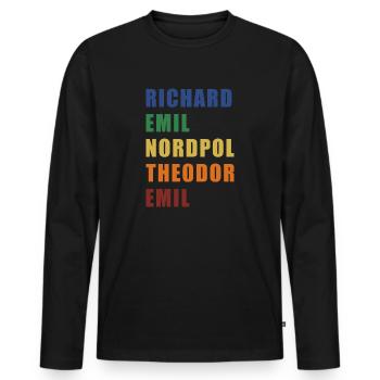Rente Nato Alphabet Pilot Geschenk Bundeswehr - Männer Premium Bio Langarmshirt - Schwarz - Vorne - Nico (187cm)