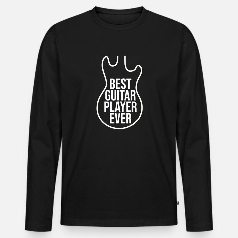 Bester Gitarrist aller Zeiten - Männer Premium Bio Langarmshirt - Schwarz