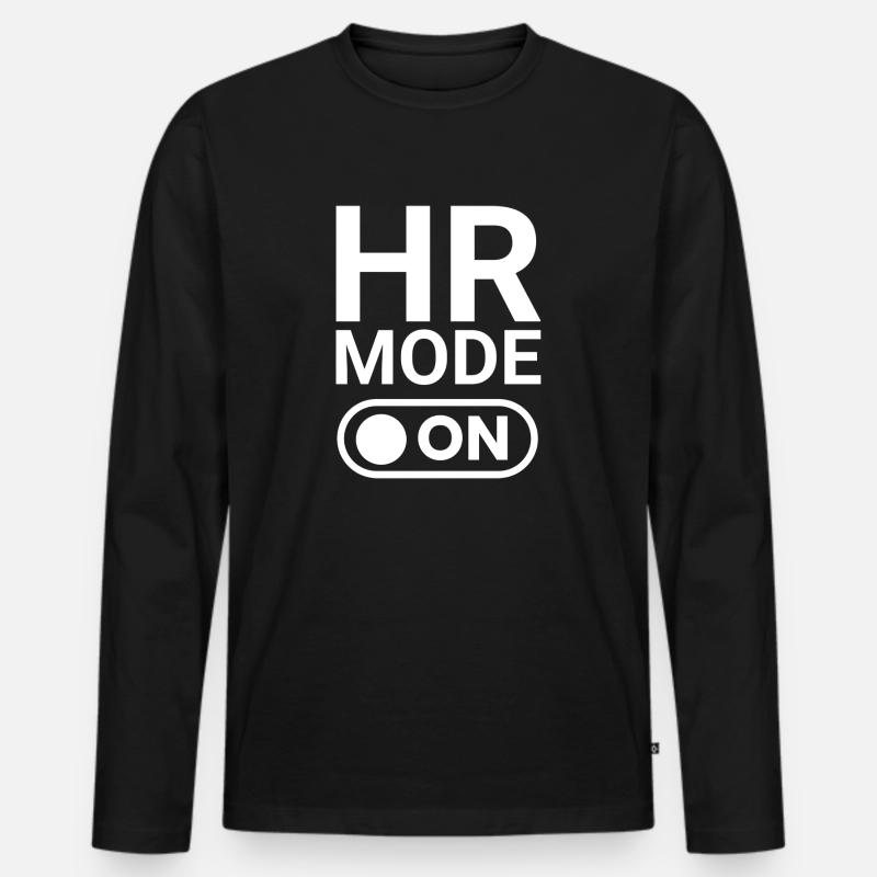 HR-Modus EIN - Männer Premium Bio Langarmshirt - Schwarz