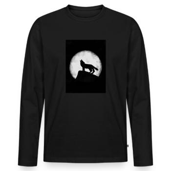 Das Heulen des Wolfes - Männer Premium Bio Langarmshirt - Schwarz - Vorne - Nico (187cm)