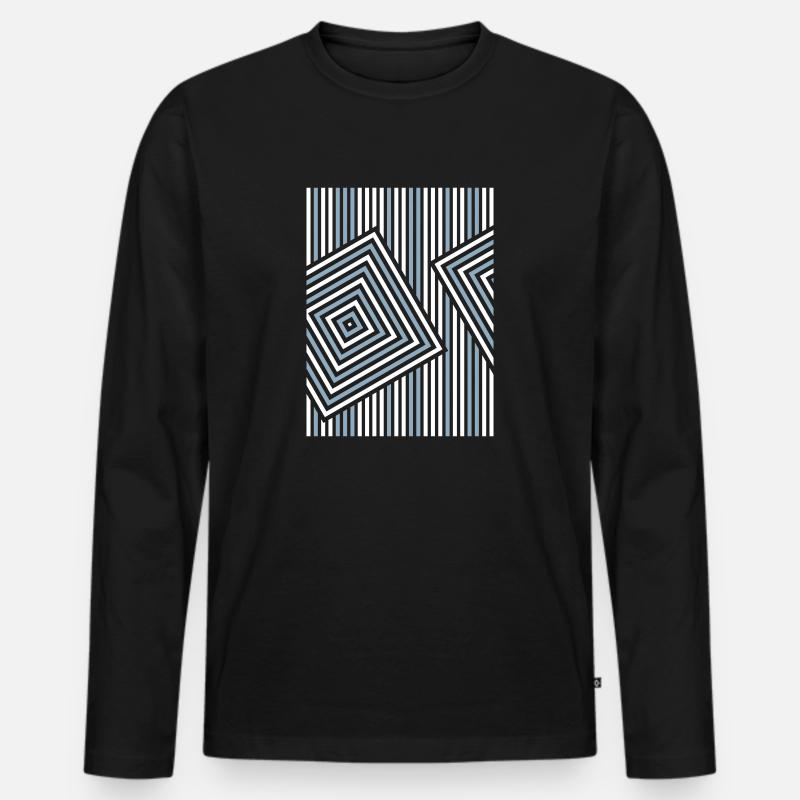 Abstraktes Design Illusion - Männer Premium Bio Langarmshirt - Schwarz