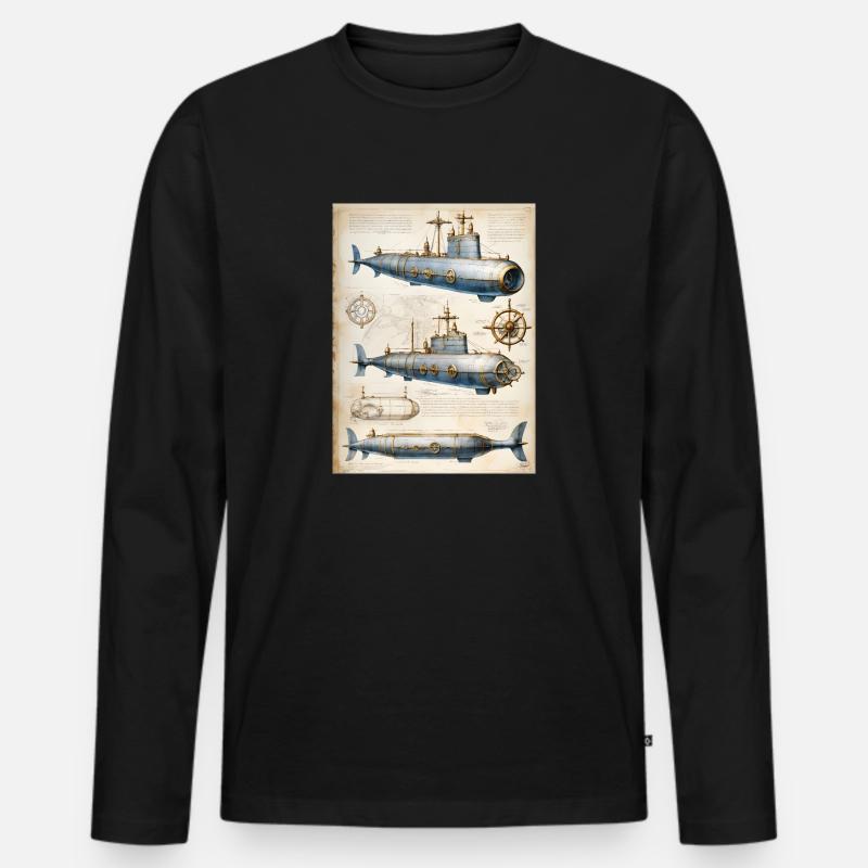 U-Boot #1 - Männer Premium Bio Langarmshirt - Schwarz