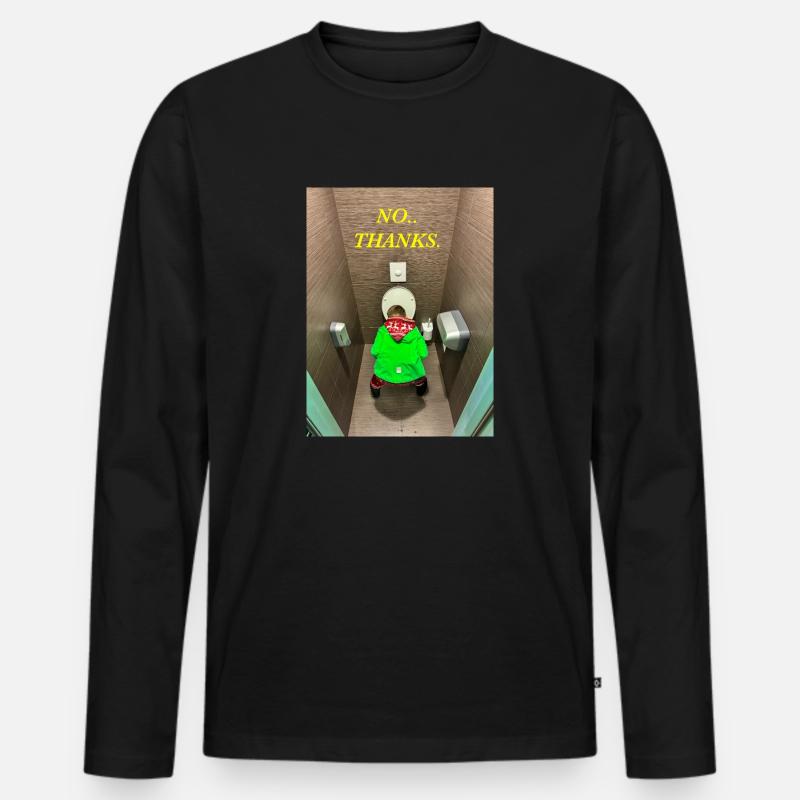 Nein danke - Männer Premium Bio Langarmshirt - Schwarz