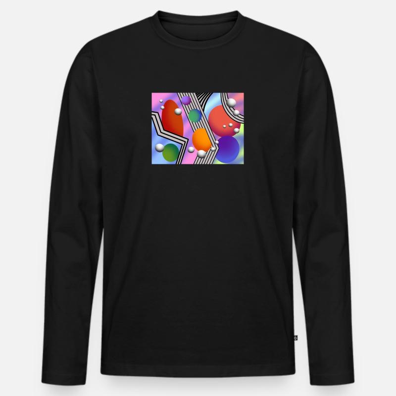 SpaceBalls - Männer Premium Bio Langarmshirt - Schwarz