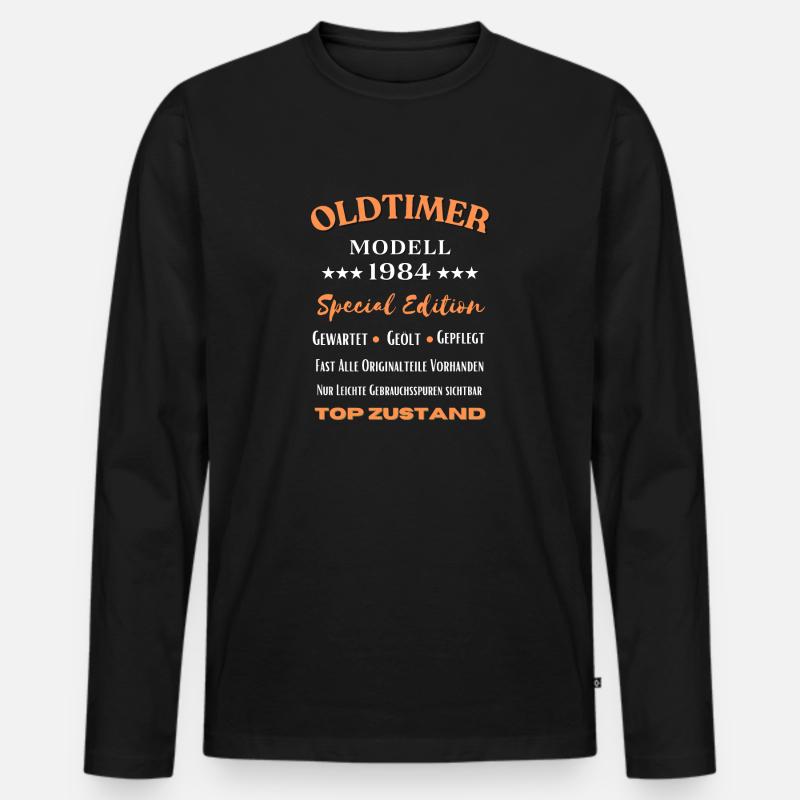 40.Geburtstag Oldtimer, 1984 - Männer Premium Bio Langarmshirt - Schwarz
