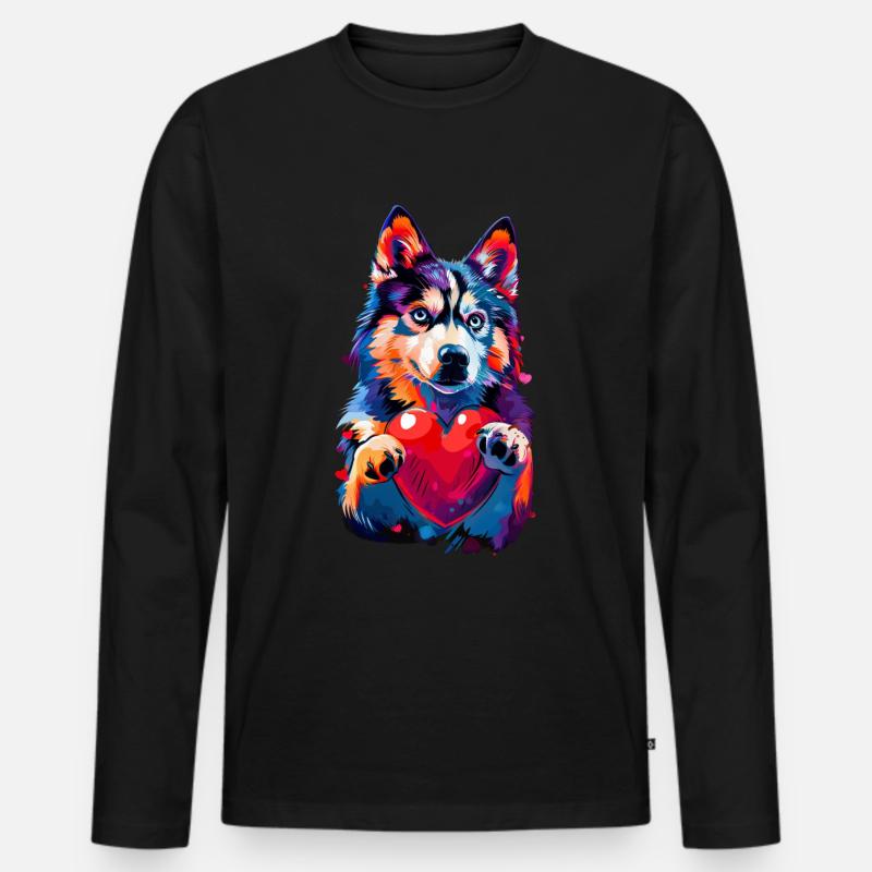 Heiser - Männer Premium Bio Langarmshirt - Schwarz