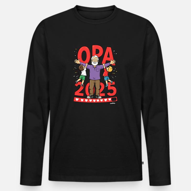 Opa 2019 - 2015 Loading - Männer Premium Bio Langarmshirt - Schwarz