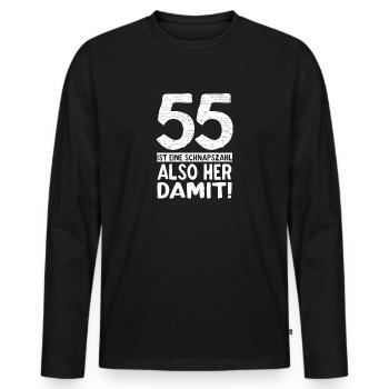 55. Geburtstag Schnapszahl Jubiläum Party - Männer Premium Bio Langarmshirt - Schwarz - Vorne - Nico (187cm)