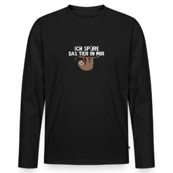 Spruch Faul Langsam Faultier Faul Tier - Männer Premium Bio Langarmshirt - Schwarz - Vorne - Nico (187cm)