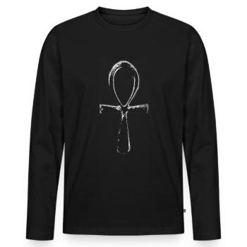 ankh bdsm croix chrétien - T-shirt manches longues Premium bio Homme - noir - Devant - Nico (187cm)