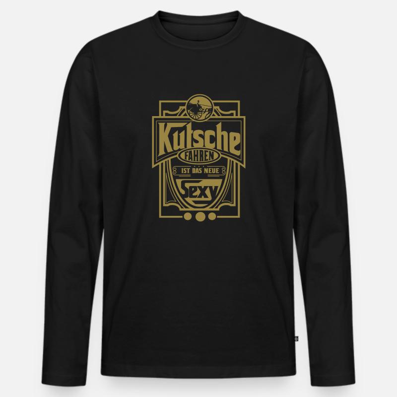 Kutschenfahrer Kutsche Pferd Pferdekutsche - Männer Premium Bio Langarmshirt - Schwarz