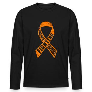 Fighting Multiple Sclerosis Awareness - Männer Premium Bio Langarmshirt - Schwarz - Vorne - Nico (187cm)
