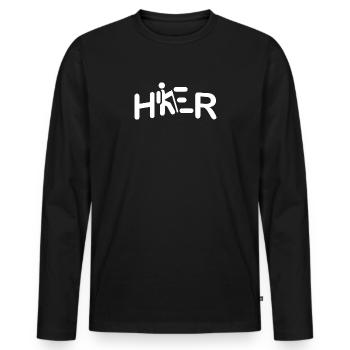Hiker - Wanderer - Men's Premium Organic Long Sleeve Shirt - black - Front - Nico (187cm)