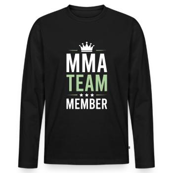 Mma Team - Men's Premium Organic Long Sleeve Shirt - black - Front - Nico (187cm)
