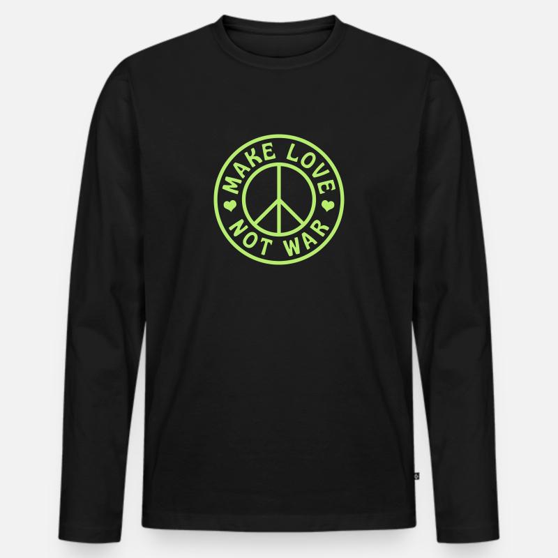 MAKE LOVE NOT WAR - Männer Premium Bio Langarmshirt - Schwarz