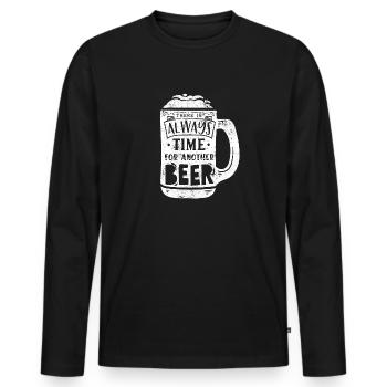WEITERS BIER PARTIE TRINKEN GRILLEN SPRÜCHE MOTIVE - Männer Premium Bio Langarmshirt - Schwarz - Vorne - Nico (187cm)