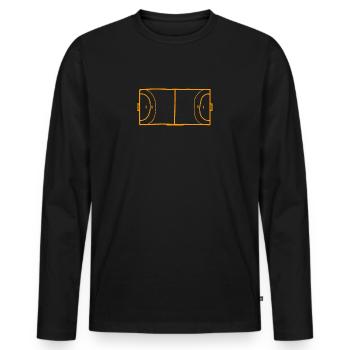 Handball - Männer Premium Bio Langarmshirt - Schwarz - Vorne - Nico (187cm)