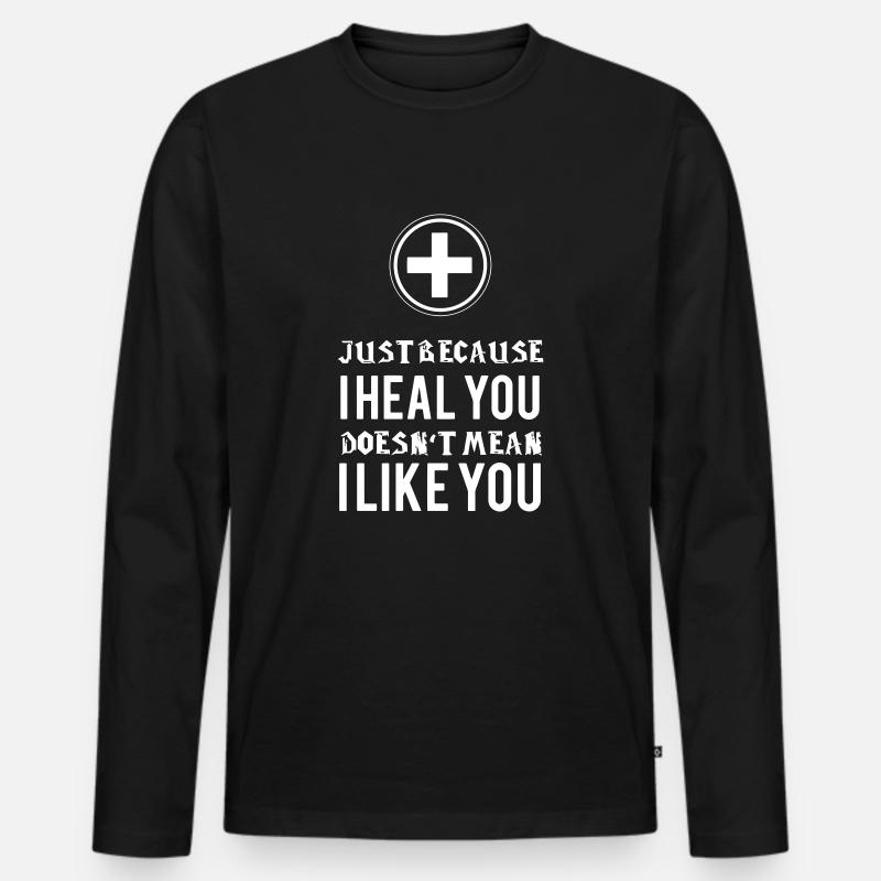 RPG healer heiler - Männer Premium Bio Langarmshirt - Schwarz