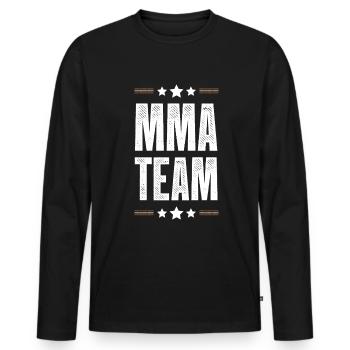 L’équipe Mma - T-shirt manches longues Premium bio Homme - noir - Devant - Nico (187cm)
