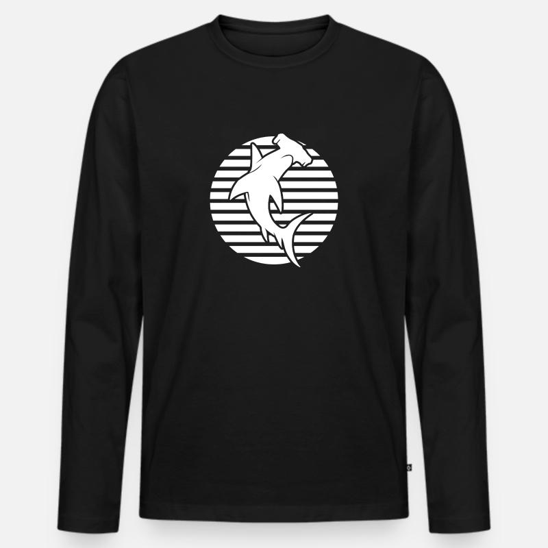 Hammerhai, Tauchen - Männer Premium Bio Langarmshirt - Schwarz