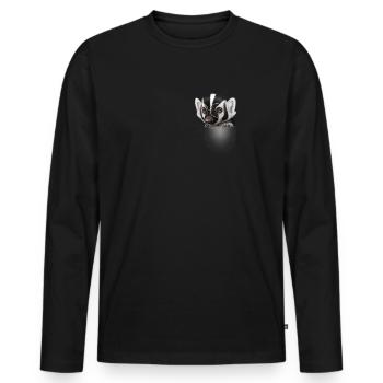 POCKET BADGER - Men's Premium Organic Long Sleeve Shirt - black - Front - Nico (187cm)
