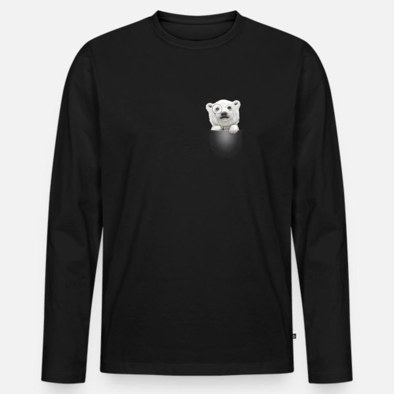 TASCHE POLAR BEAR - Männer Premium Bio Langarmshirt - Schwarz