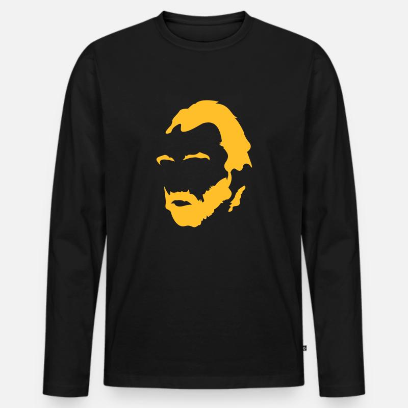 Vincent Van Gogh Beard - Männer Premium Bio Langarmshirt - Schwarz