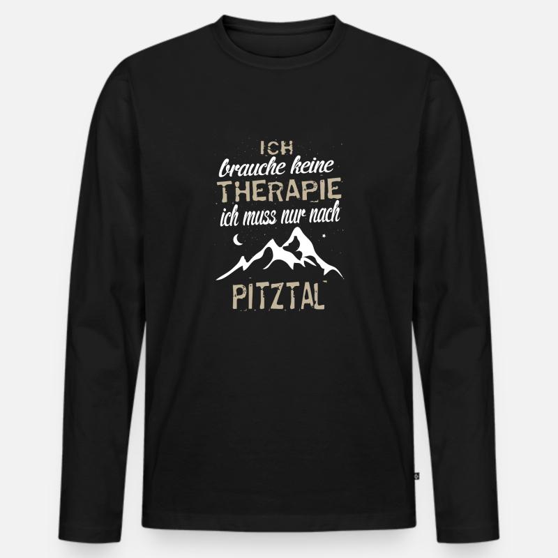 Pitztal - Männer Premium Bio Langarmshirt - Schwarz