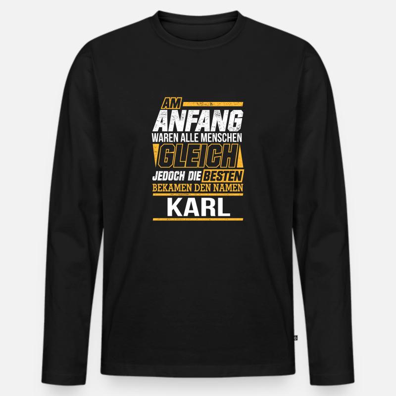 KARL - Die Besten - Männer Premium Bio Langarmshirt - Schwarz