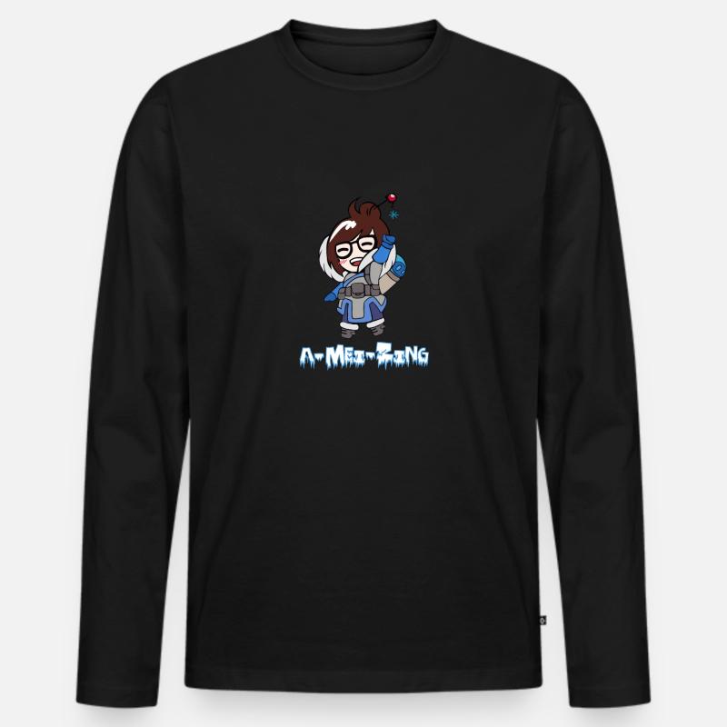 A-Mei Zing - Männer Premium Bio Langarmshirt - Schwarz