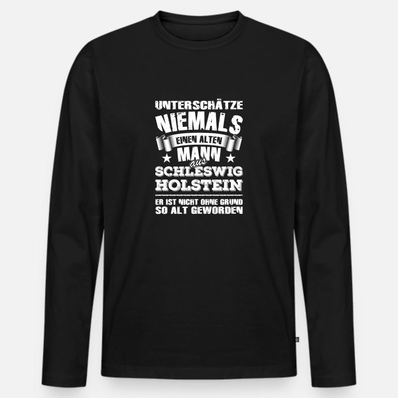 Schleswig-Holstein - Männer Premium Bio Langarmshirt - Schwarz