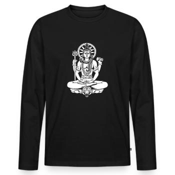 Lord Shiva - Men's Premium Organic Long Sleeve Shirt - black - Front - Nico (187cm)