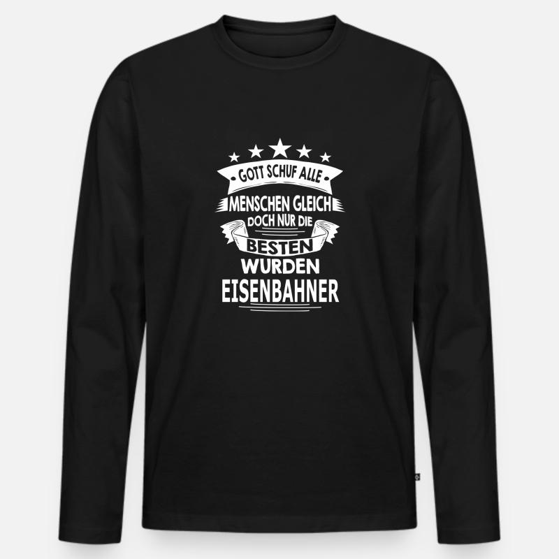 EISENBAHNER - Männer Premium Bio Langarmshirt - Schwarz