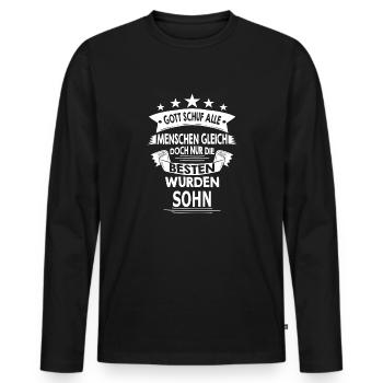 SOHN - Männer Premium Bio Langarmshirt - Schwarz - Vorne - Nico (187cm)