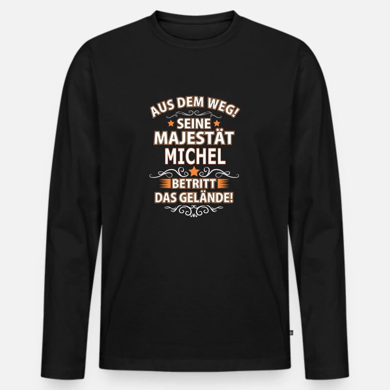 MICHEL - Männer Premium Bio Langarmshirt - Schwarz