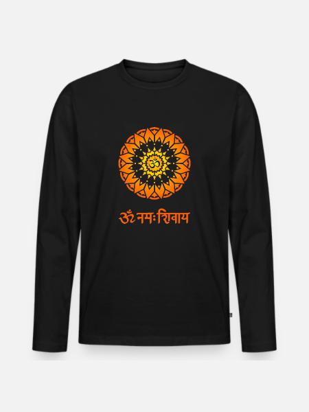 OM Namah Shivaya Mantra Symbol Om Zeichen Yoga - Männer Premium Bio Langarmshirt - Schwarz