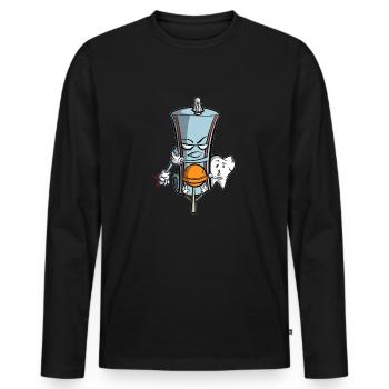 Toothpaste protects tooth from lollipop - Men's Premium Organic Long Sleeve Shirt - black - Front - Nico (187cm)