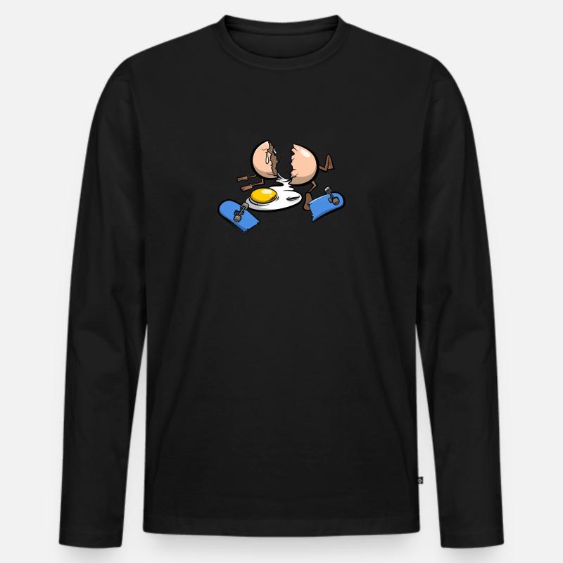 Skateboard Unfall Ei - Männer Premium Bio Langarmshirt - Schwarz