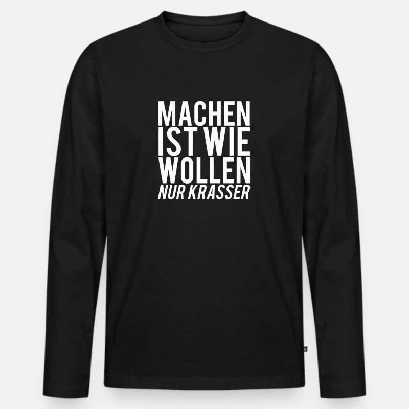 Lustiger Spruch - Männer Premium Bio Langarmshirt - Schwarz