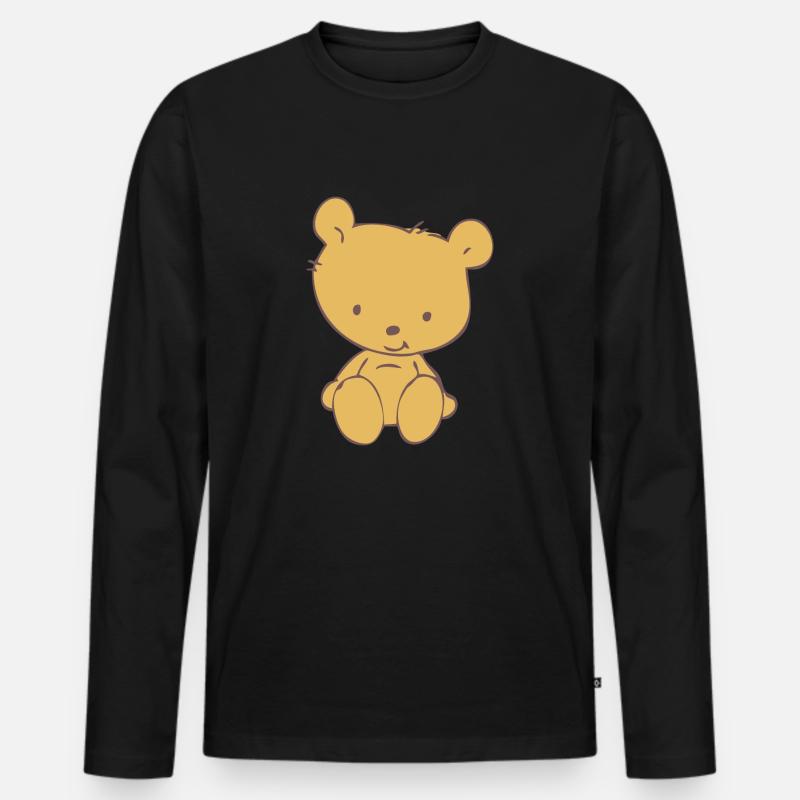Toy Teddy Bear - Männer Premium Bio Langarmshirt - Schwarz