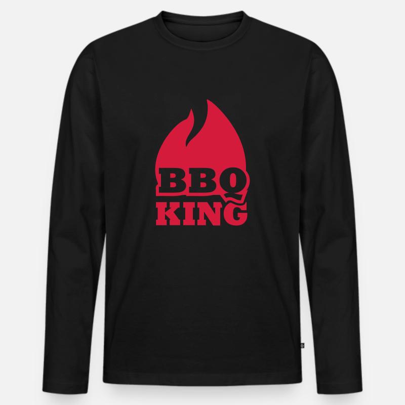 Grillen - Männer Premium Bio Langarmshirt - Schwarz