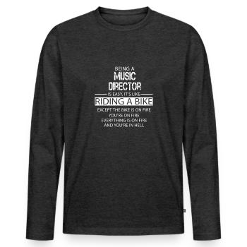 Music Director - Men's Premium Organic Long Sleeve Shirt - heather anthracite - Front - Nico (187cm)