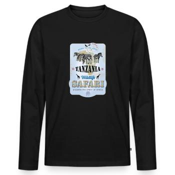 Zebras Wildlife Safari Tansania Afrika Abenteuer - Männer Premium Bio Langarmshirt - Schwarz - Vorne - Nico (187cm)