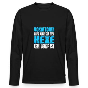 Konditorin statt Hexe - Männer Premium Bio Langarmshirt - Schwarz - Vorne - Nico (187cm)
